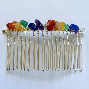Rainbow Chakra Hair Comb-Handcrafted NWT